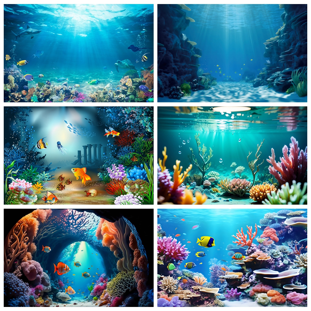 Aquarium Fish Shark - Underwater World Seabed Backdrop for Photography