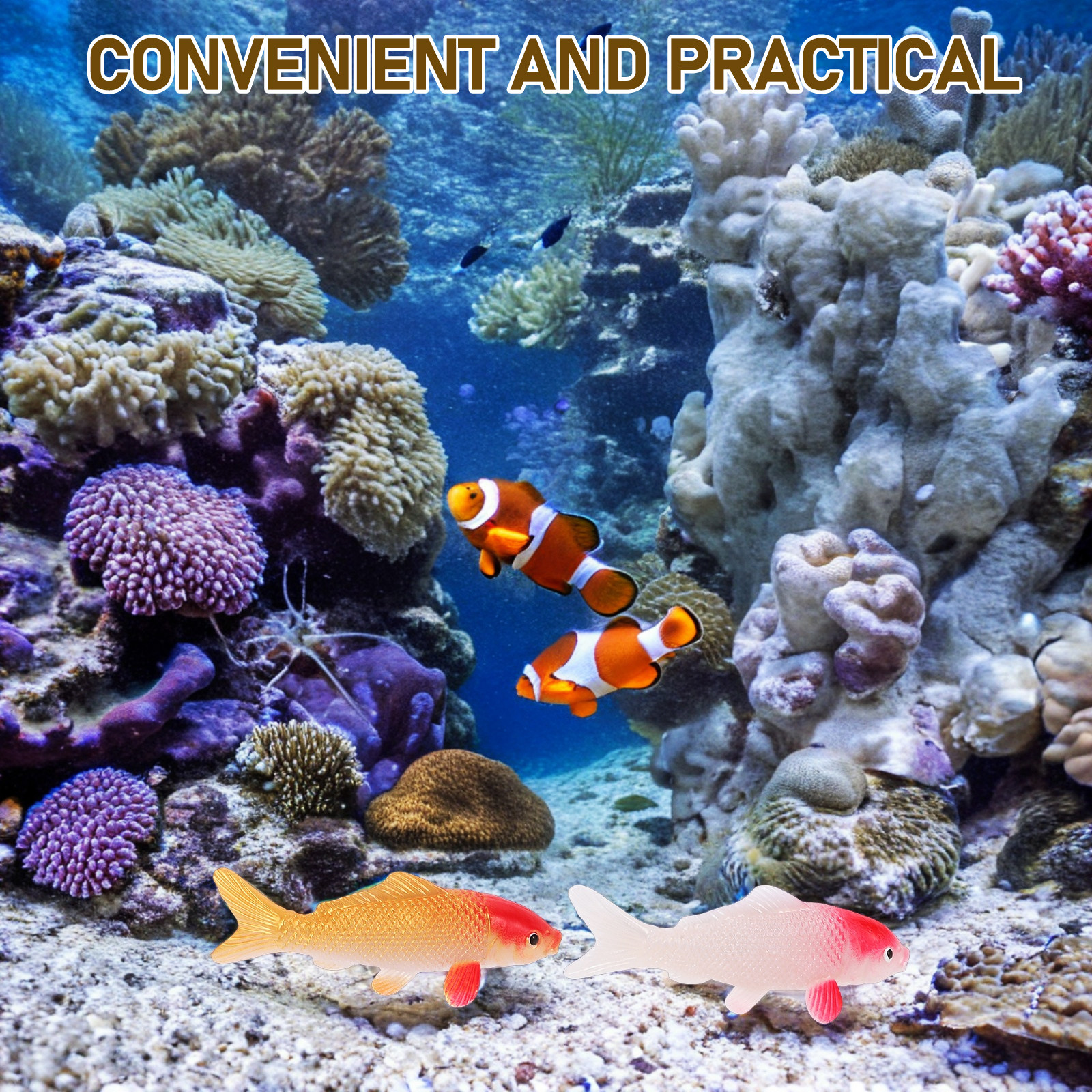 2Pcs Lifelike Artificial Koi G - Aquarium Fish Koi incelemesi ve fiyatı