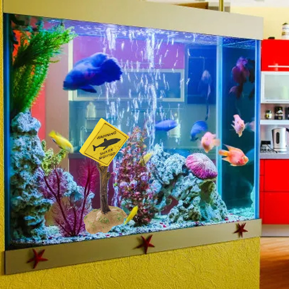 Resin Shark Warning Board Orna - Aquarium Fish Shark incelemesi ve fiyatı